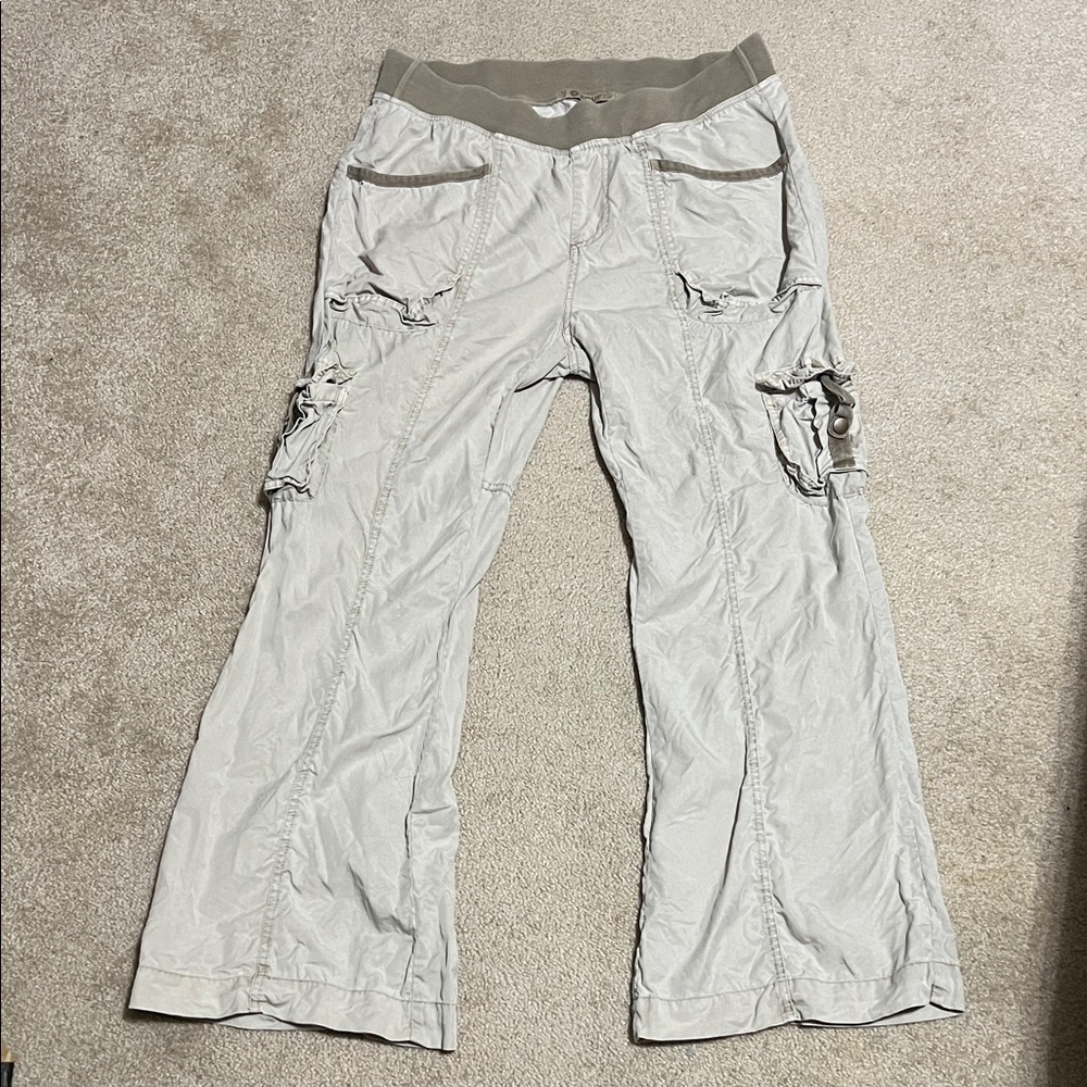 Women’s Light Khaki Cargo Pants with Elastic Waist